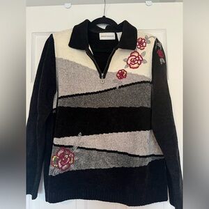Alfred Dunner Half Zip Sweater Small